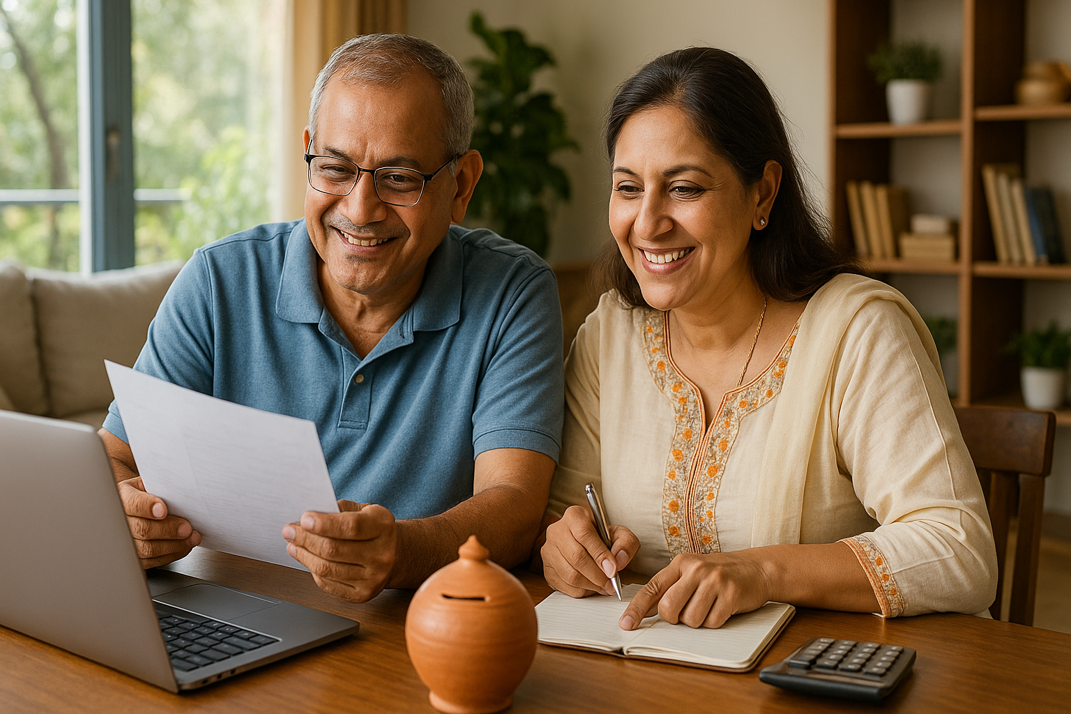 Blog banner showing a couple looking at a paper